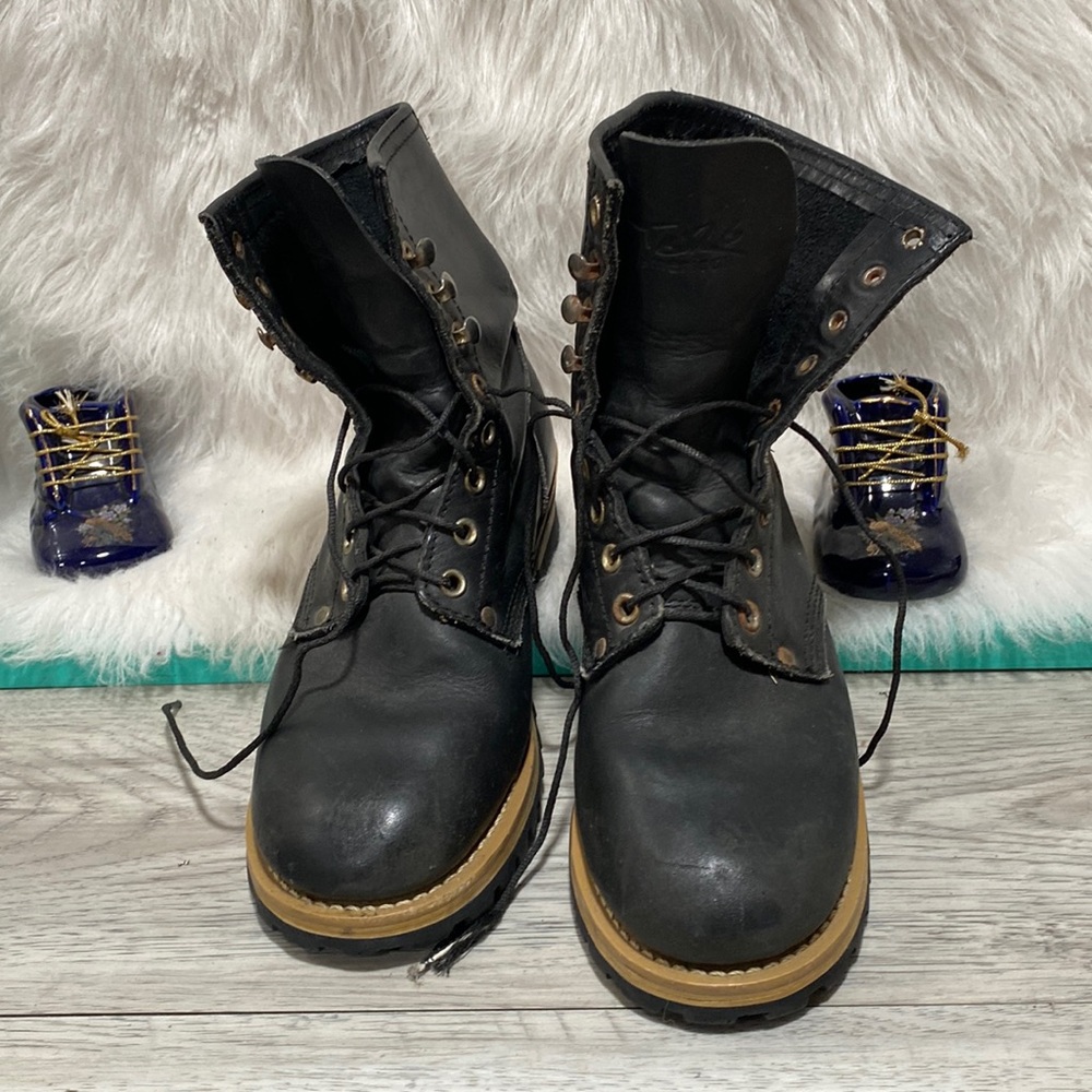 Toro American vantage Black 100% Leather Work Style Boots Womens SZ 5.5